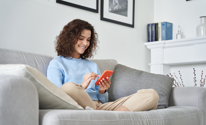 woman using phone